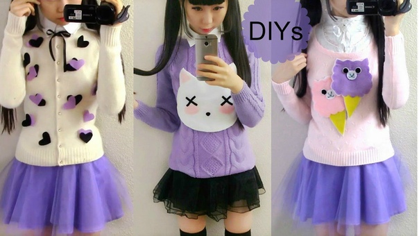 3 Sweater DIYs: Alpaca + Gothic Pastel Cat + Heart + Outfit Ideas ( Milk Bag+ Navy Snowflake