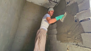 Documentary about Cementing the wall of the toilet by nomadic husband | Part 18