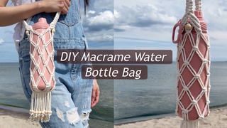 DIY Macrame Water Bottle Bag/Tutorial Macrame Water Bottle/Woven Design/編織教學
