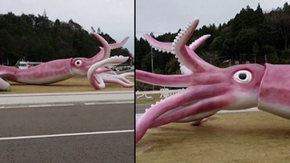 Japanese Town Uses Its Relief Money for Giant Squid Statue