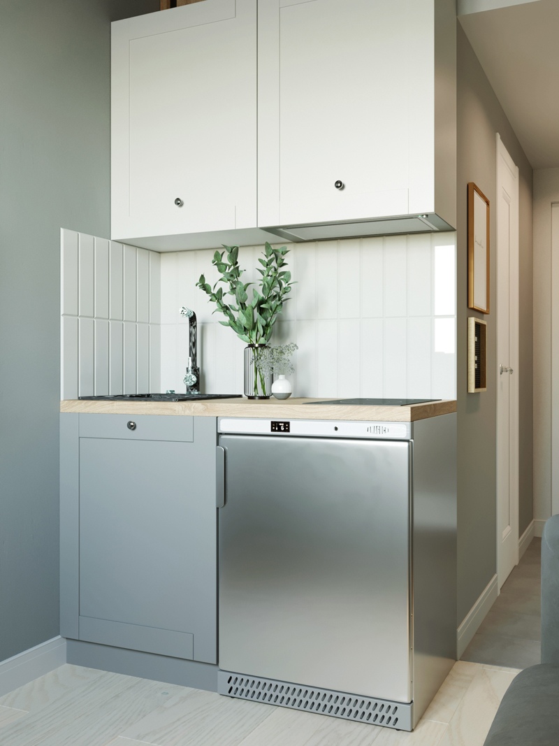 Концепт маленькой двухуровневой квартиры-студии 12 кв.